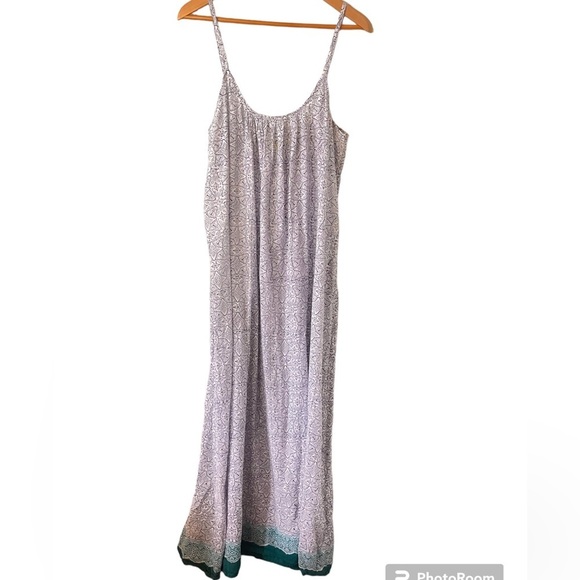 Roberta Roller Rabbit 100% Cotton Geometric Blue Maxi Dress - Picture 1 of 7